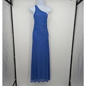 City Triangles Blue One-Shoulder Prom Dress